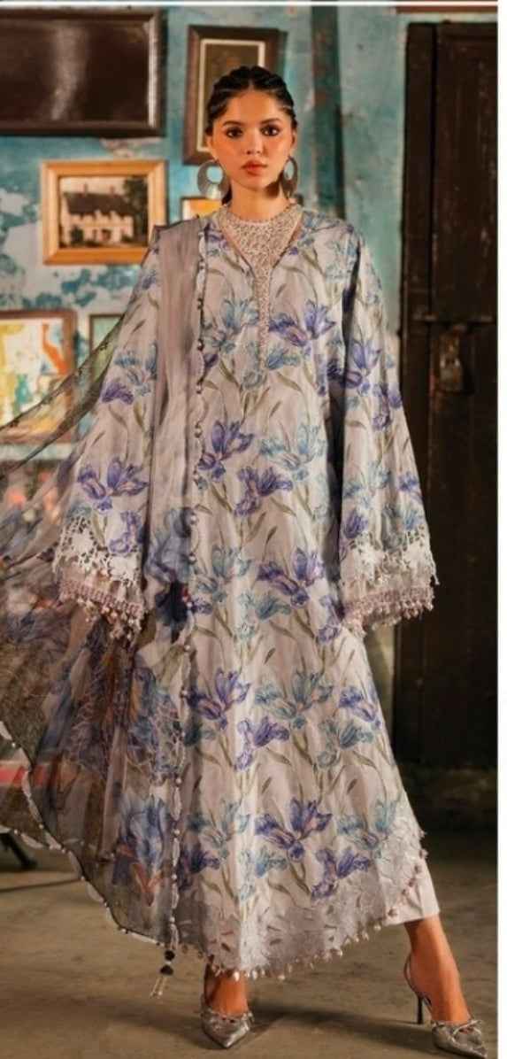 M.Prints Fall Collection 2026 Design 4A Cord Embroidered Cambric 3PC | Unstitched