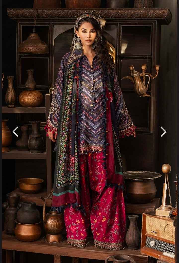 M.Prints Fall Collection 2026 Design 7B Printed Cambric Anarkali 3PC | Unstitched