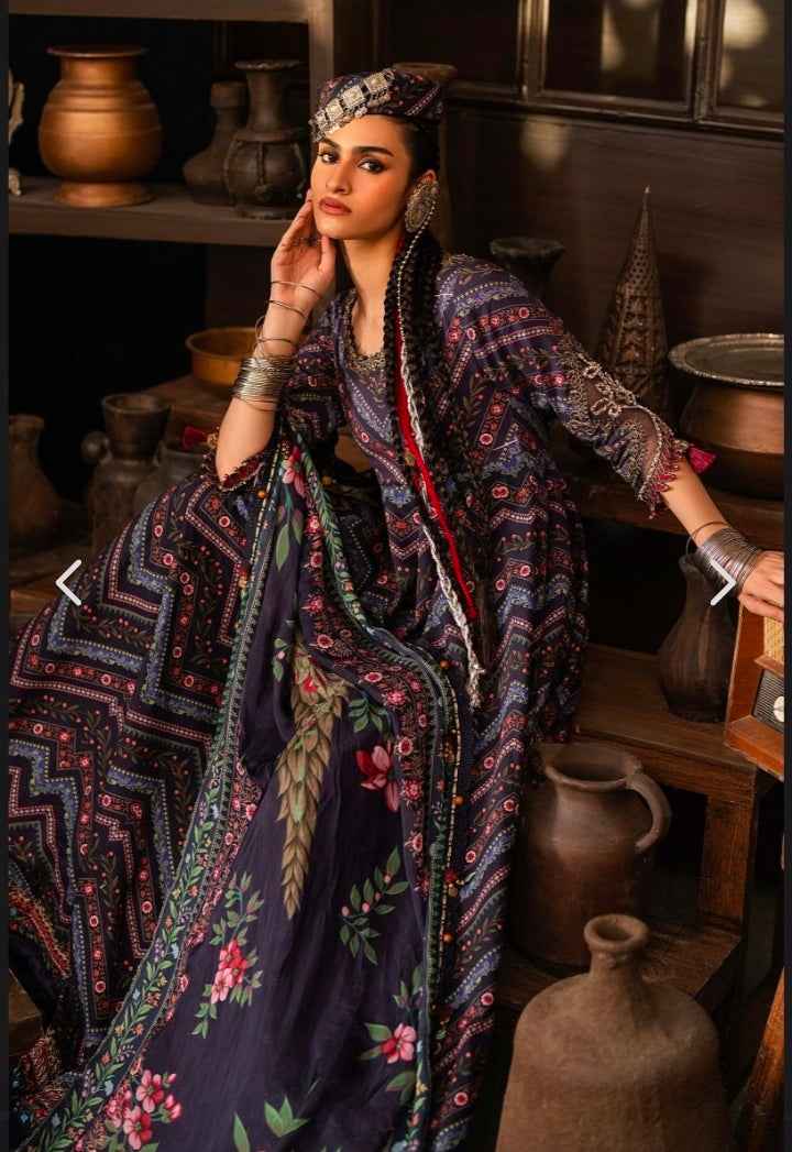 M.Prints Fall Collection 2026 Design 7B Printed Cambric Anarkali 3PC | Unstitched