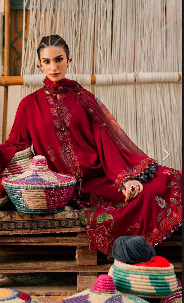 M.Prints Fall Collection 2026 Design 10A Embroidered Dobby Linen 3PC | Unstitched