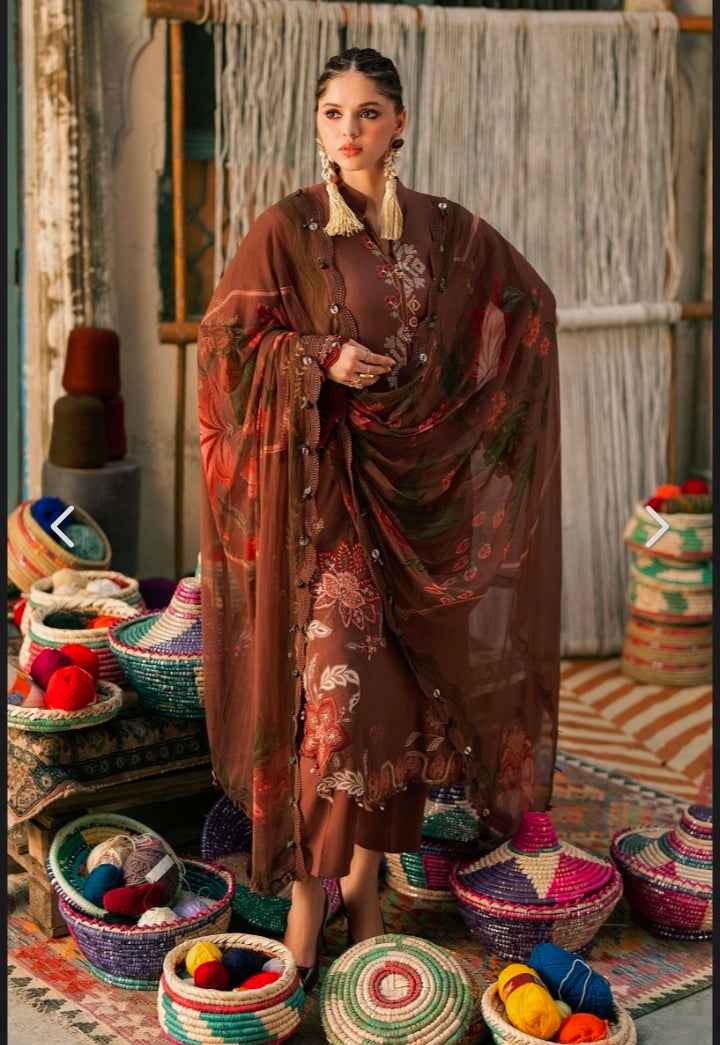 M.Prints Fall Collection 2026 Design 10B Embroidered Dobby Linen 3PC | Unstitched