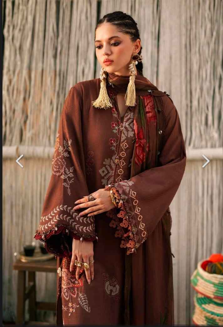 M.Prints Fall Collection 2026 Design 10B Embroidered Dobby Linen 3PC | Unstitched