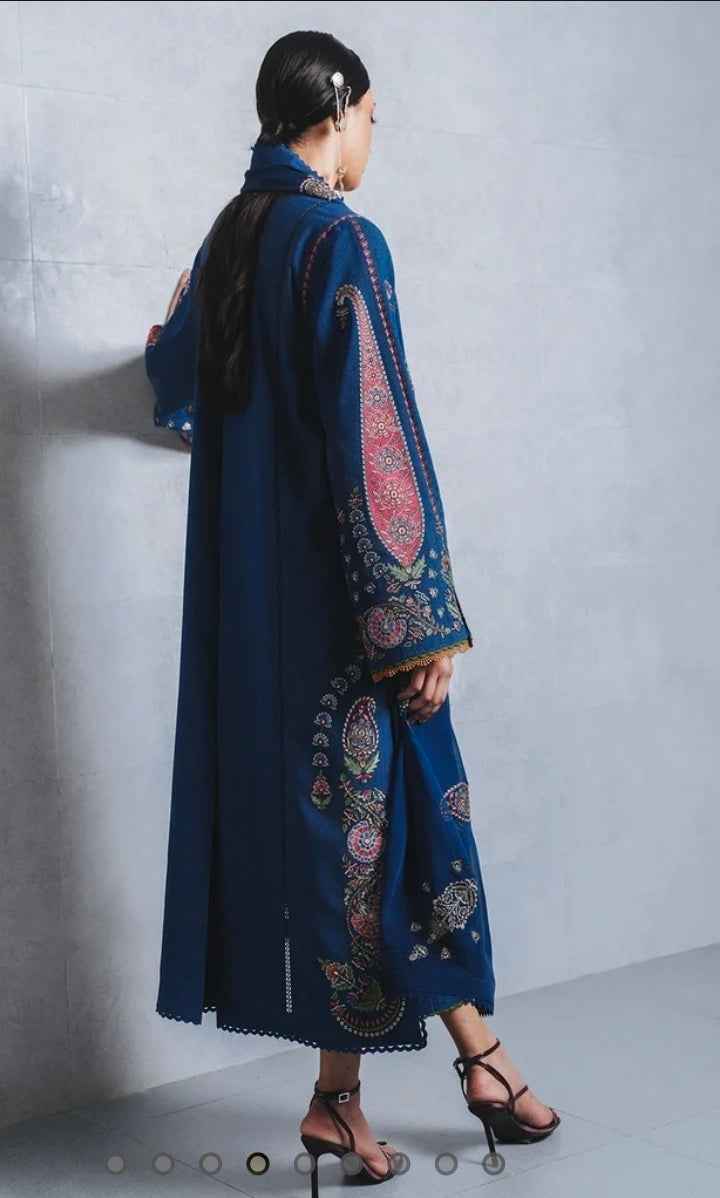 Jugnu Nehri – Embroidered Karandi 3PC Unstitched