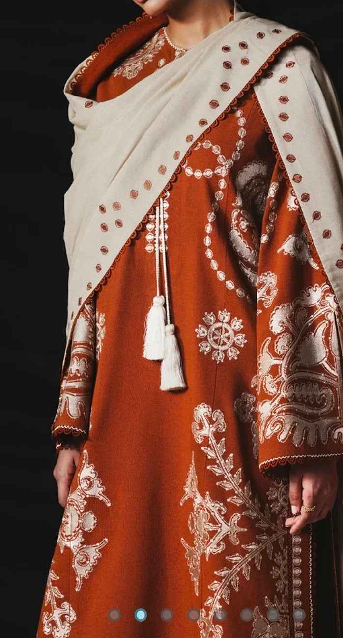 Jugnu Tazetta – Embroidered Karandi 3PC Unstitched