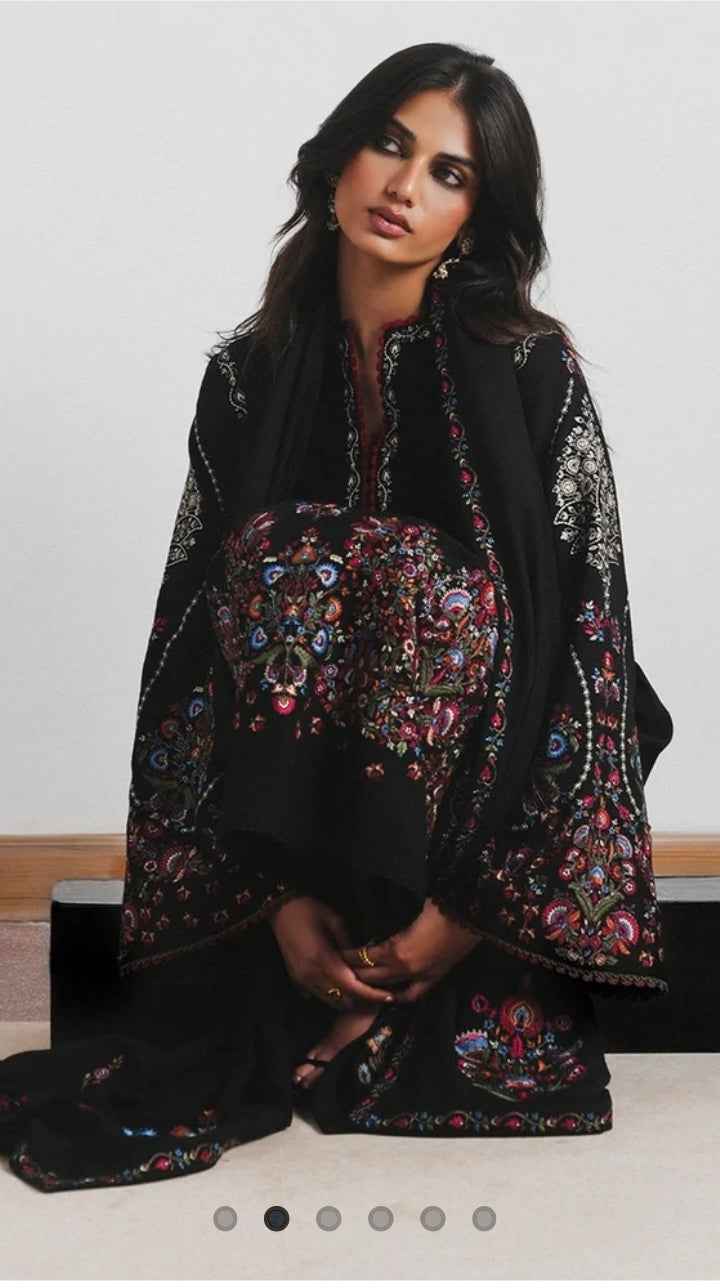 Jugnu Cyprus – Embroidered Karandi 3PC Unstitched