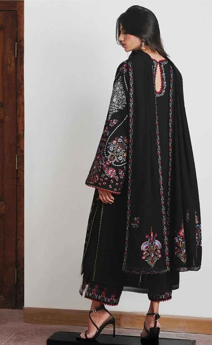 Jugnu Cyprus – Embroidered Karandi 3PC Unstitched