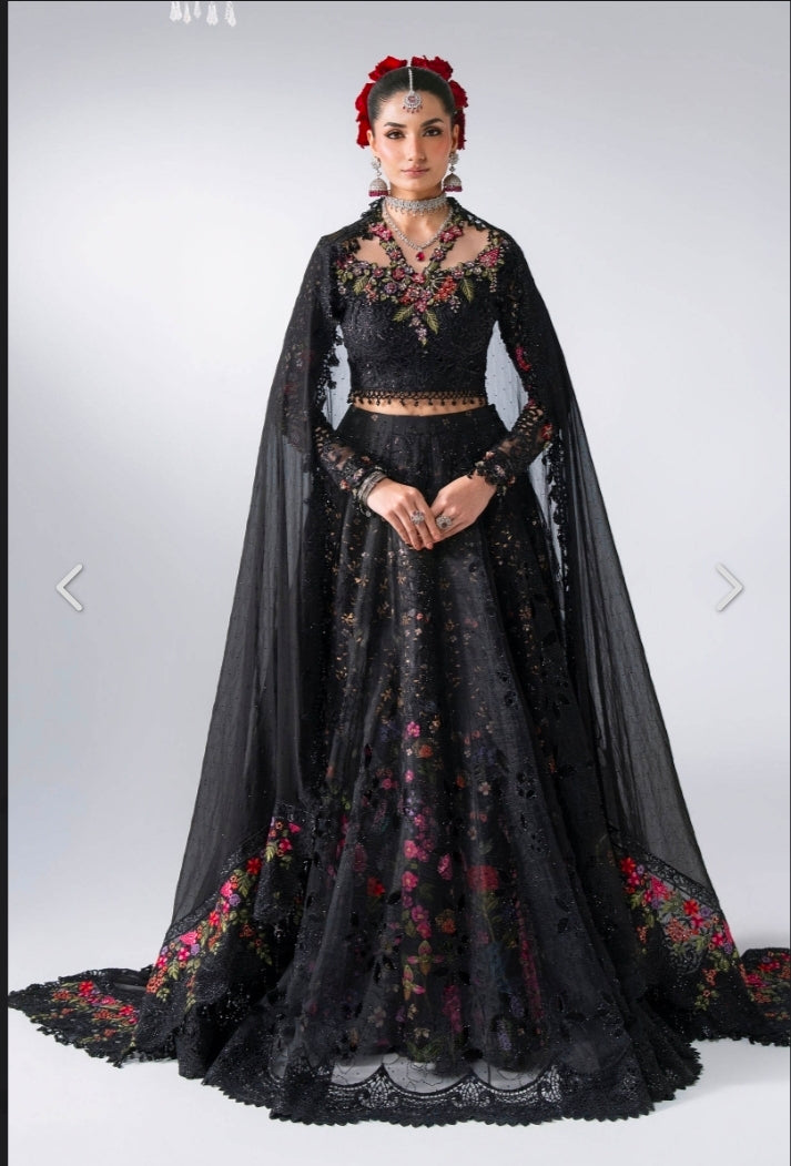 Obsidian Garden BD-3101 – Unstitched Embroidered Organza Suit