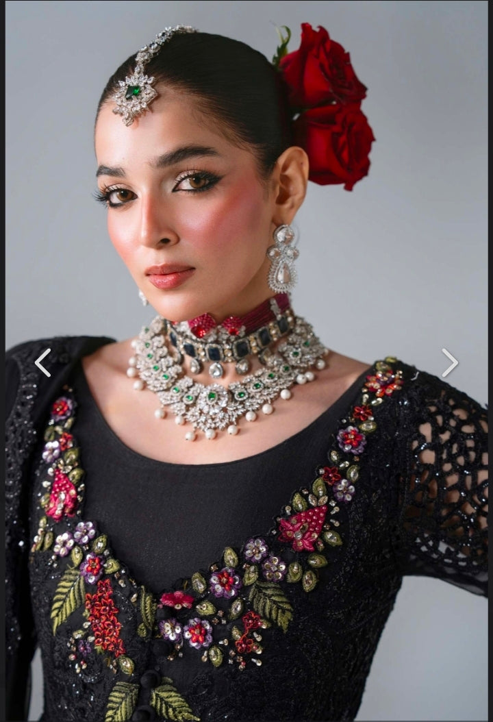 Obsidian Garden BD-3101 – Unstitched Embroidered Organza Suit