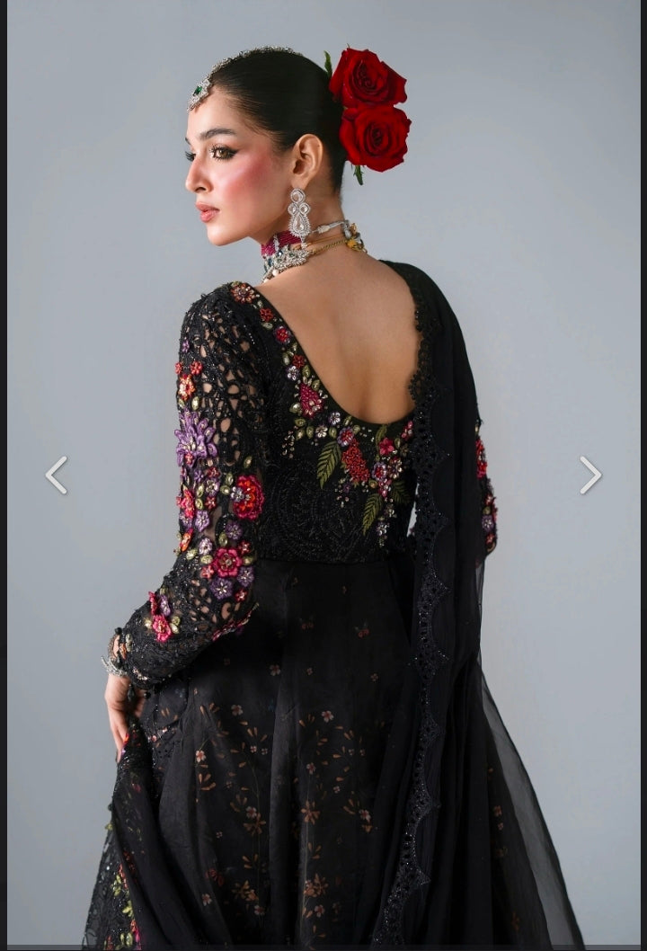 Obsidian Garden BD-3101 – Unstitched Embroidered Organza Suit