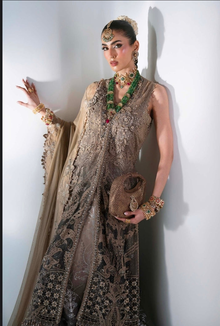 Antique Bronze BD-3102 – Unstitched Embroidered Chiffon Suit