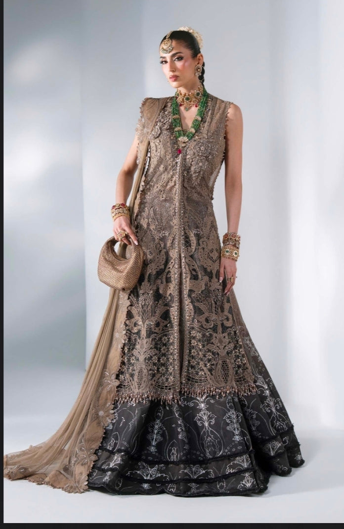 Antique Bronze BD-3102 – Unstitched Embroidered Chiffon Suit
