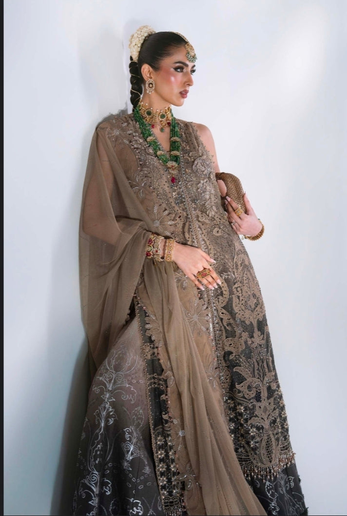 Antique Bronze BD-3102 – Unstitched Embroidered Chiffon Suit