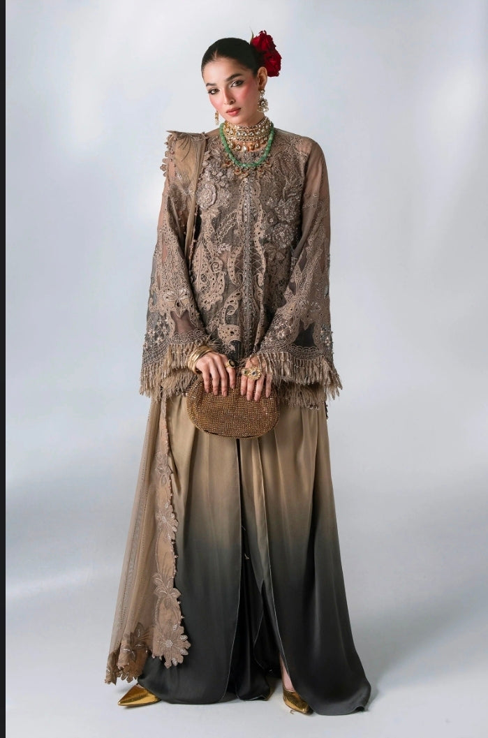 Antique Bronze BD-3102 – Unstitched Embroidered Chiffon Suit