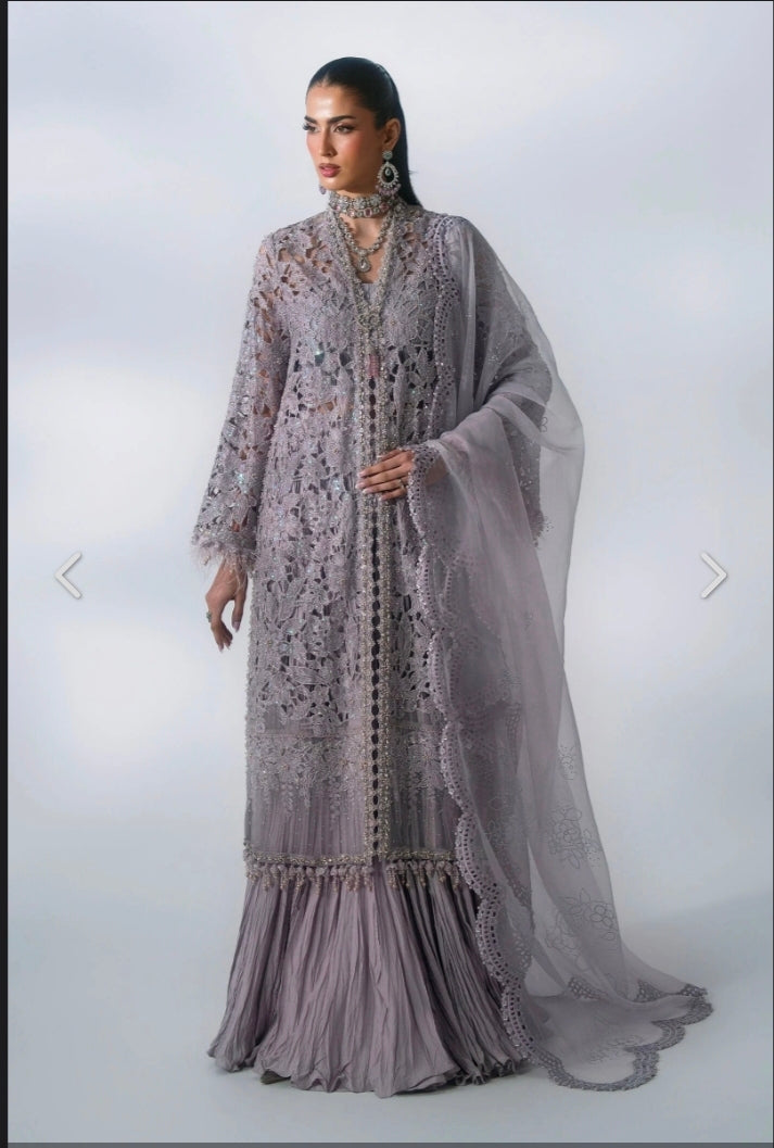 Dusty Lilac BD-3105 – Unstitched Embroidered Organza 3PC Suit