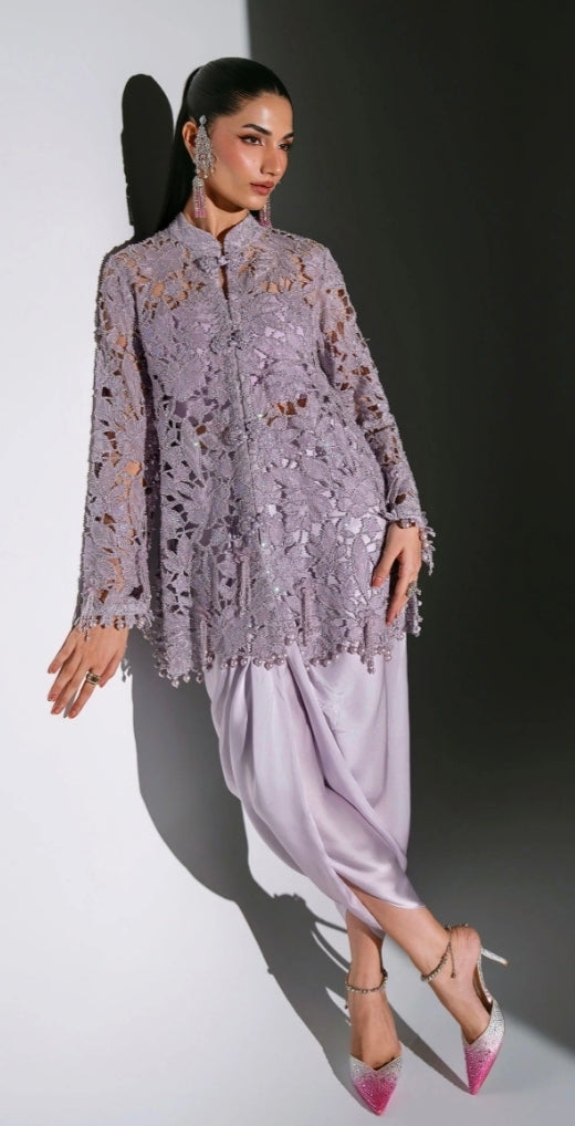 Dusty Lilac BD-3105 – Unstitched Embroidered Organza 3PC Suit