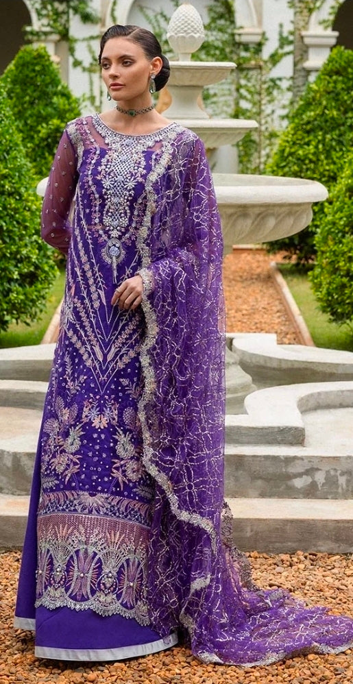 Mushq Untamed Heart Embroidered Net 3PC – HUNWD250104U