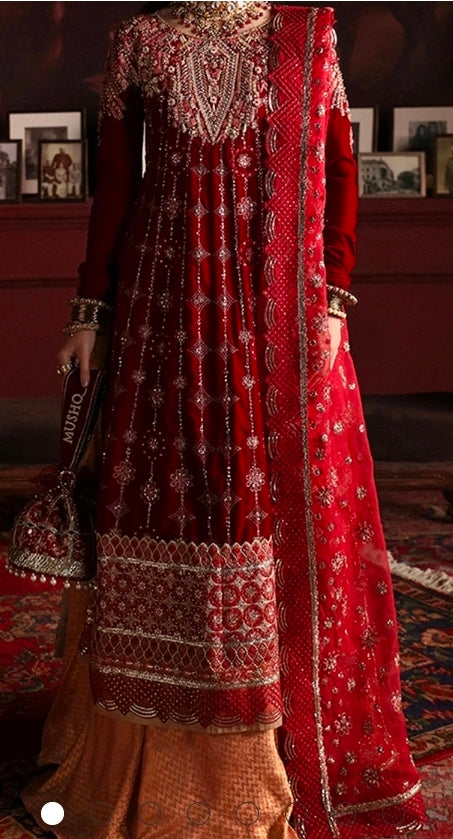 Mushq Niloufer Velvet Edit MV#08 Farah | Embroidered 3PC Winter Collection