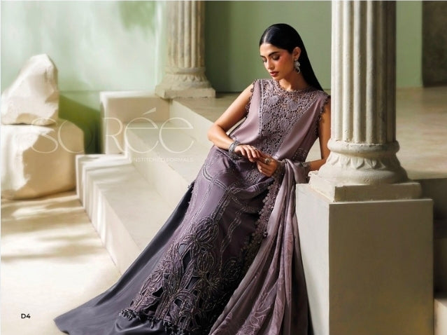MARIA.B SOIRÉE Unstitched Formal – D4 | Mauve & Grey