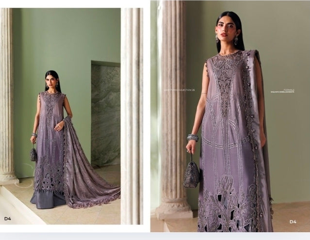 MARIA.B SOIRÉE Unstitched Formal – D4 | Mauve & Grey