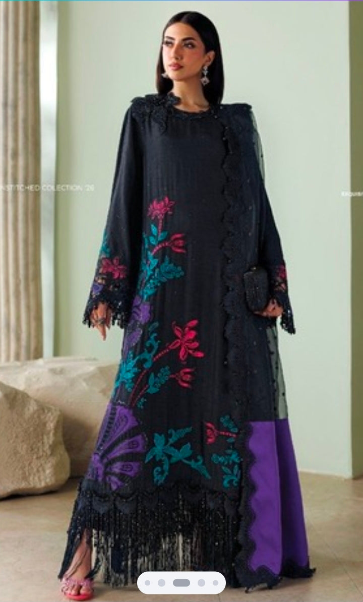 MARIA.B. SOIRÉE Unstitched Formal - D8 | Black & Purple