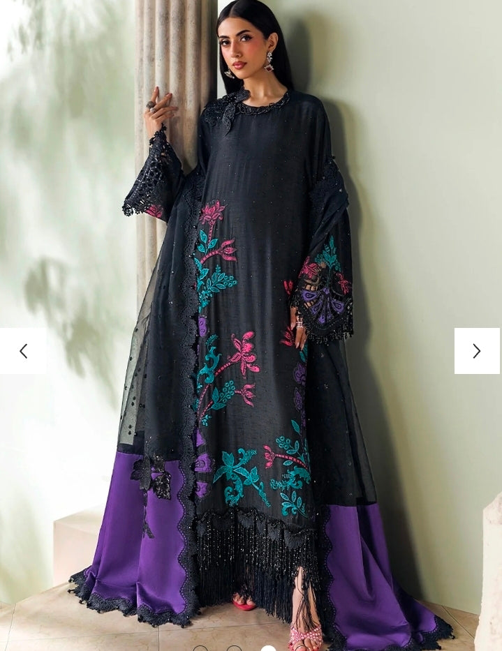 MARIA.B. SOIRÉE Unstitched Formal - D8 | Black & Purple