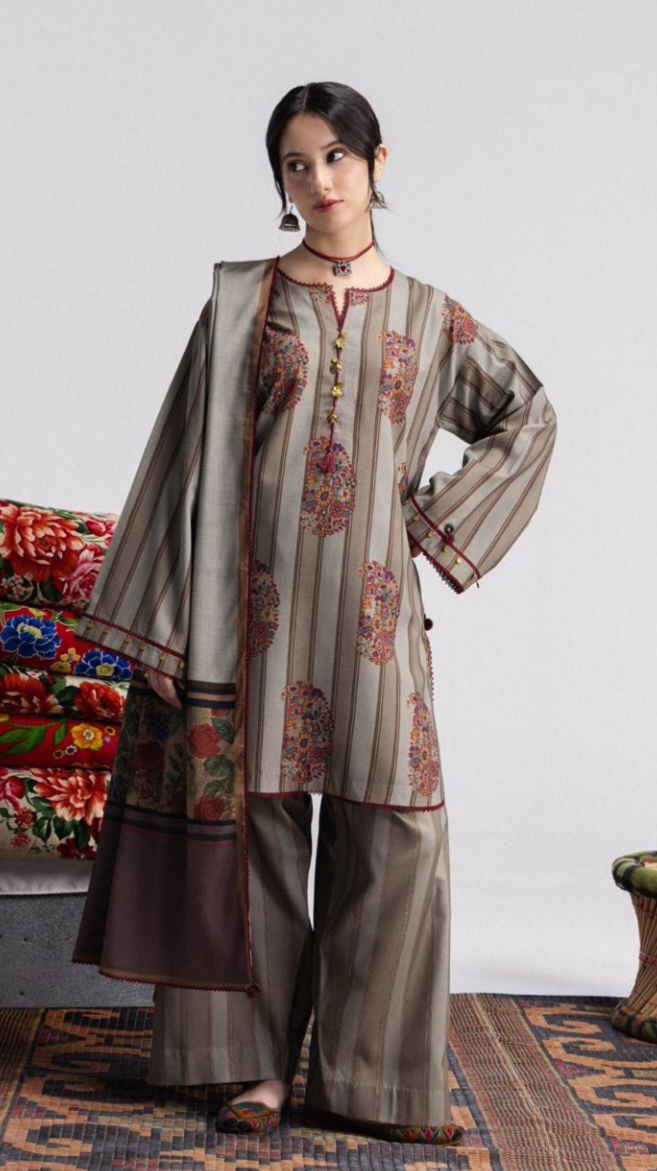 Coco by Zara Shahjahan Rania 4A Linen 3PC Unstitched | 101% Original