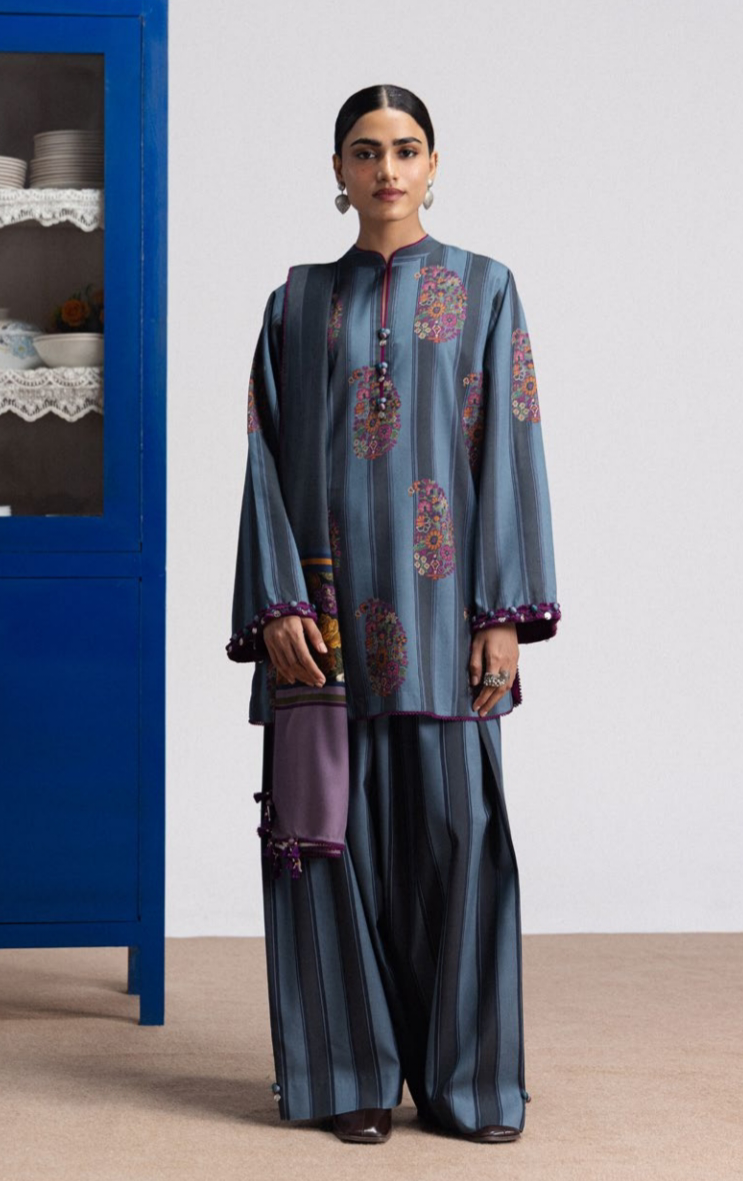 Coco by Zara Shahjahan Rania 4B Linen 3PC Unstitched | 101% Original