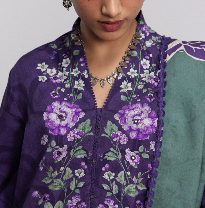 Coco by Zara Shahjahan Mira 1A Linen 3PC Unstitched | 101% Original