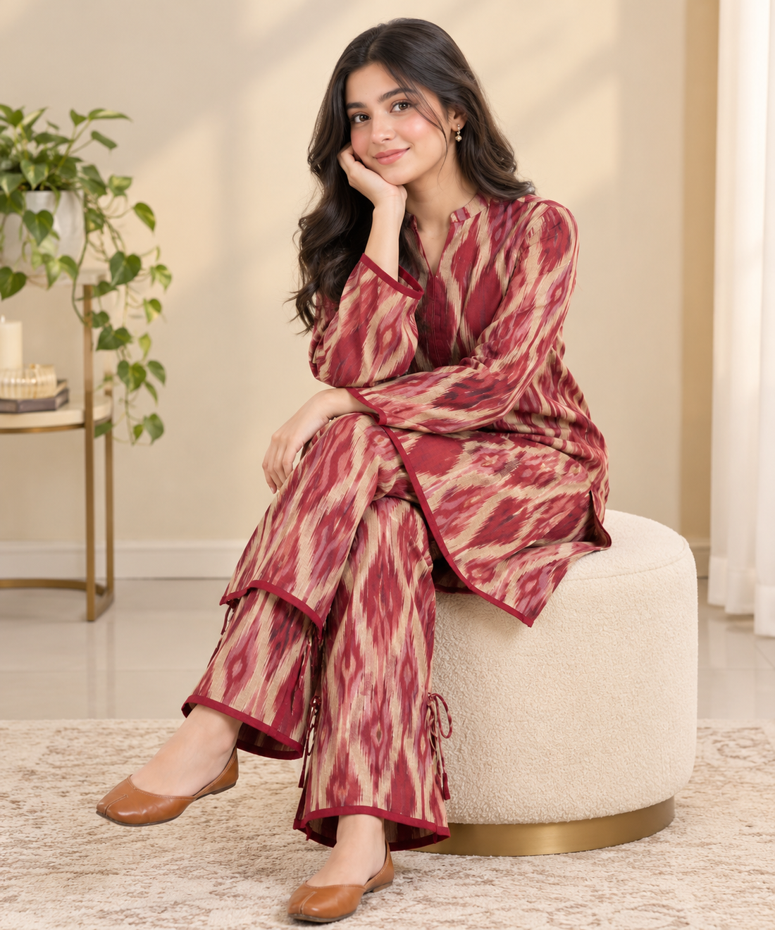 Mavi Premium Viscose Cords Co-Ord Set with Tie-Detail Trousers