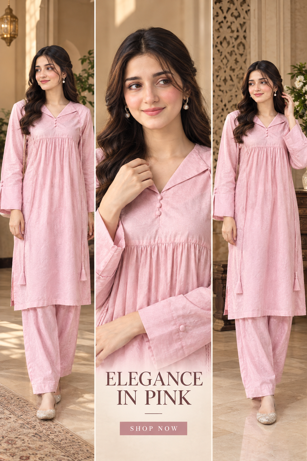 Mavi’s Cord Pink – Cotton 2PC Ready to Wear