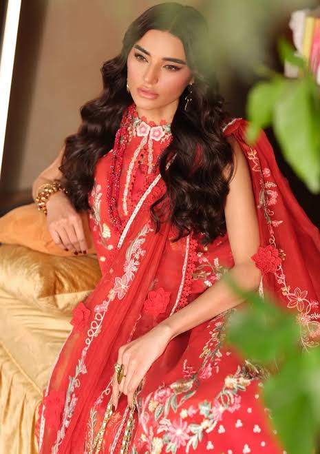 Lawn - Maryam Hussain - Luxury 26 - Crimson