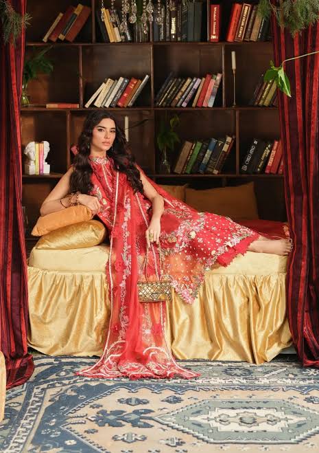 Lawn - Maryam Hussain - Luxury 26 - Crimson