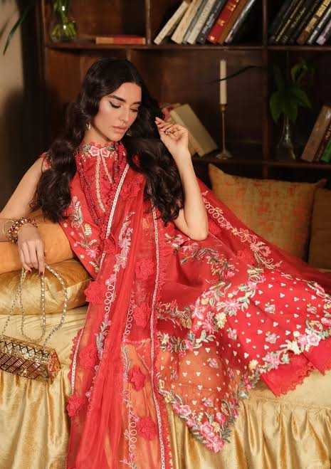 Lawn - Maryam Hussain - Luxury 26 - Crimson