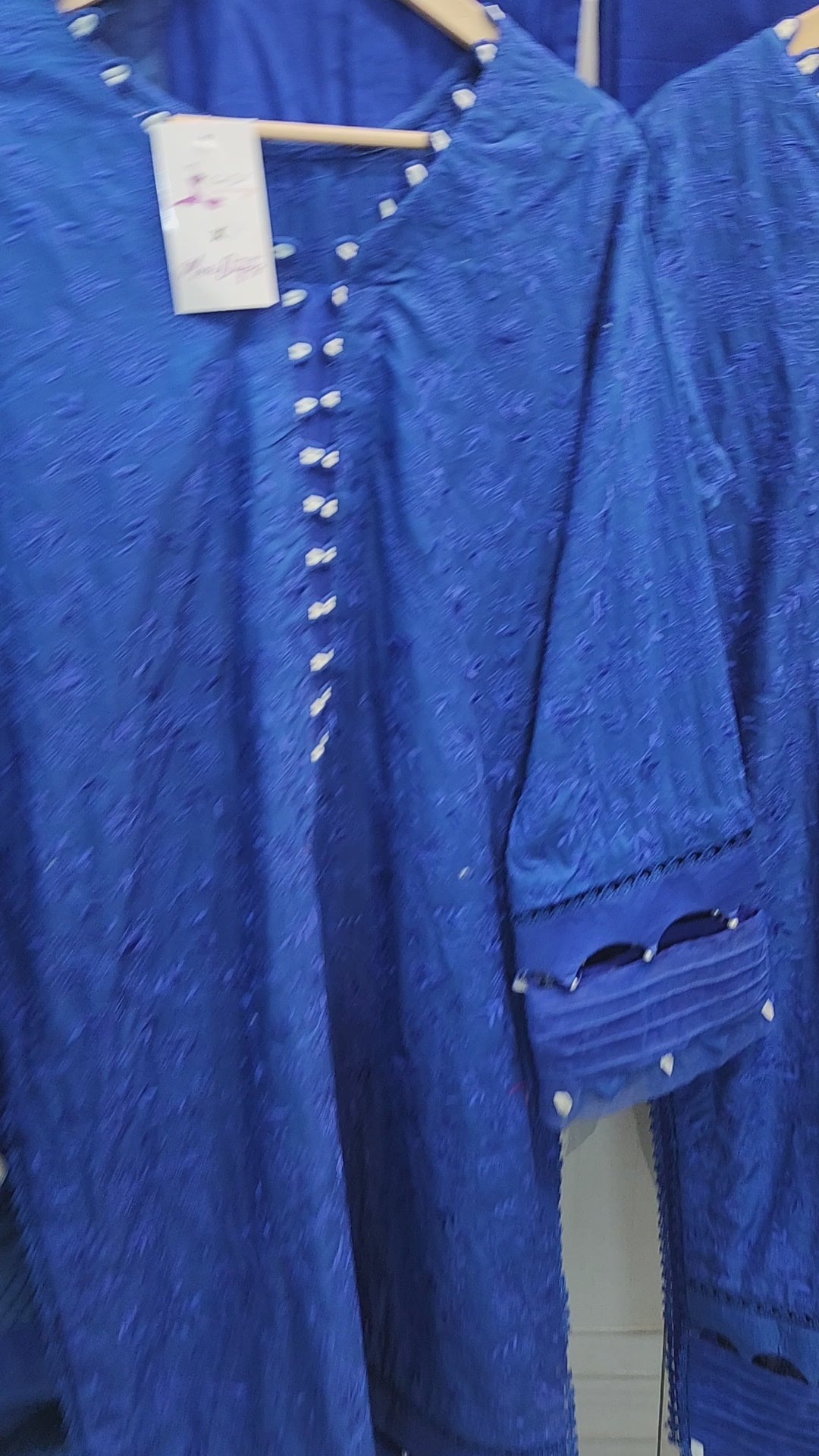 Maria.B M Luxe Blue Farshi Shalwar 3PC | Premium Ready To Wear | Original Designer Wear