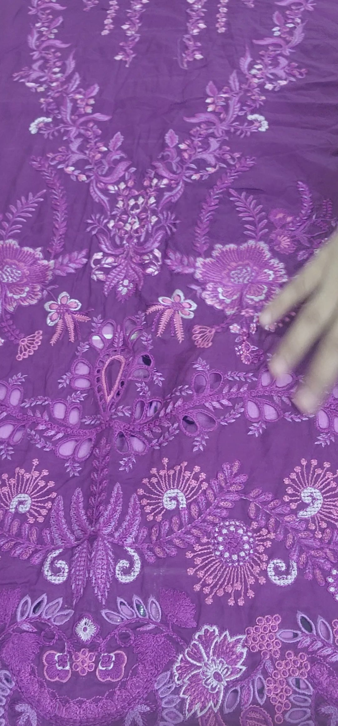 Mushq Luxury Lawn 3PC | Full Chikankari Shirt + Pure Silk Digital Dupatta + Cambric Trouser | 101% Original