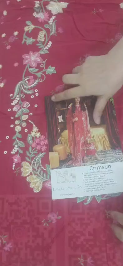 Lawn - Maryam Hussain - Luxury 26 - Crimson