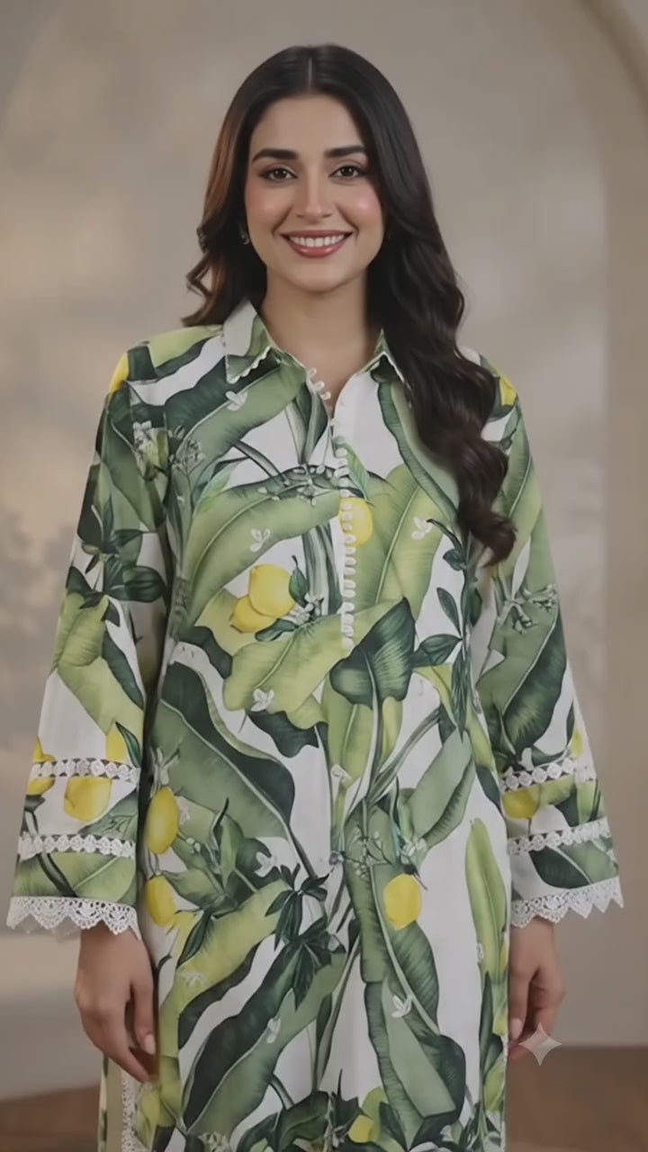 Maria B Mprints Ready-to-Wear 3pc – Lemon | Large | 101% Original