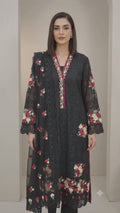 Mavi's Pret Luxury Full Chikankari 3PC Black | 100% Original