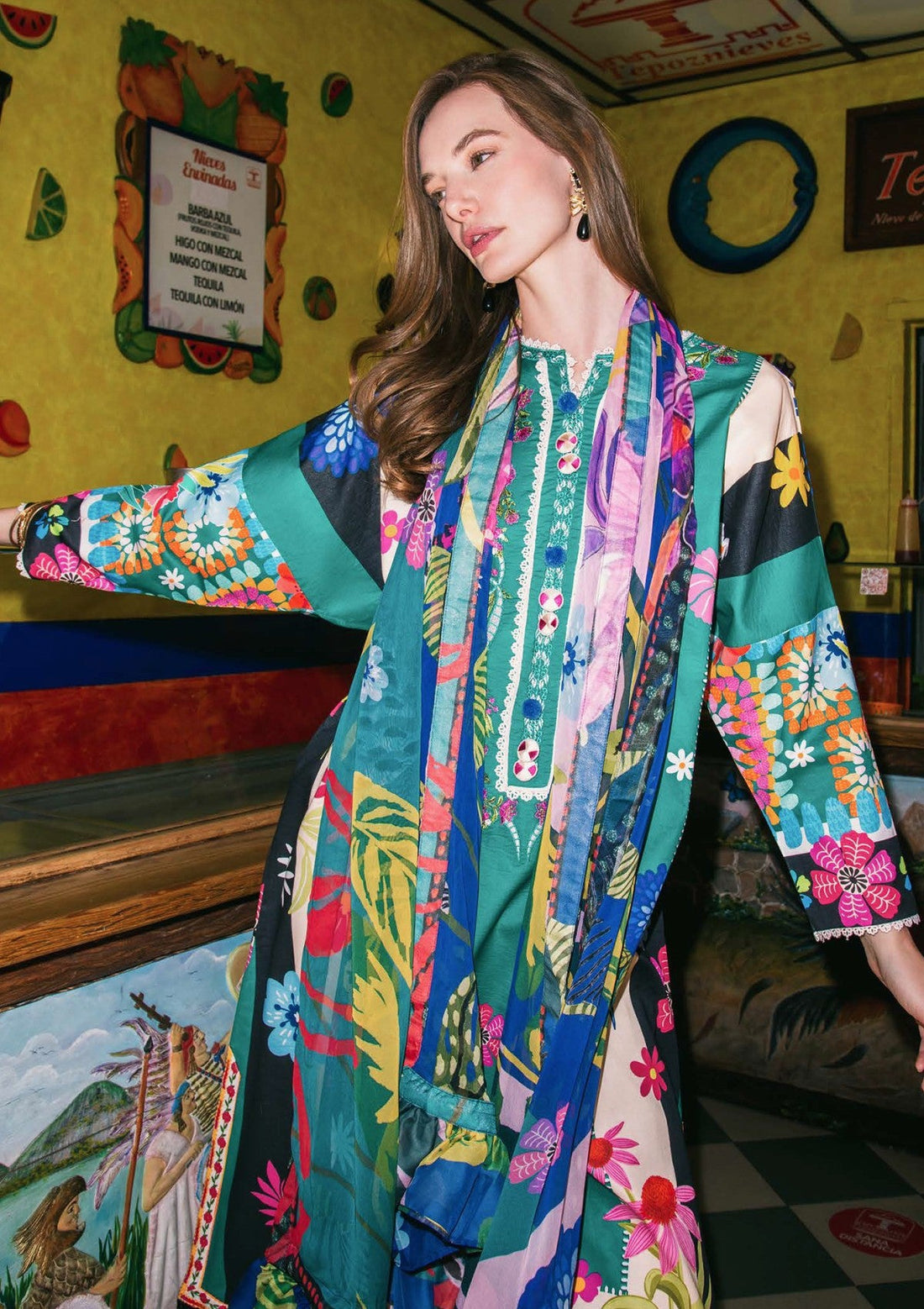 Lawn - Mushq - Hemline La Dolce Prints Vol-2 - HUN25#11B - Water Dancers