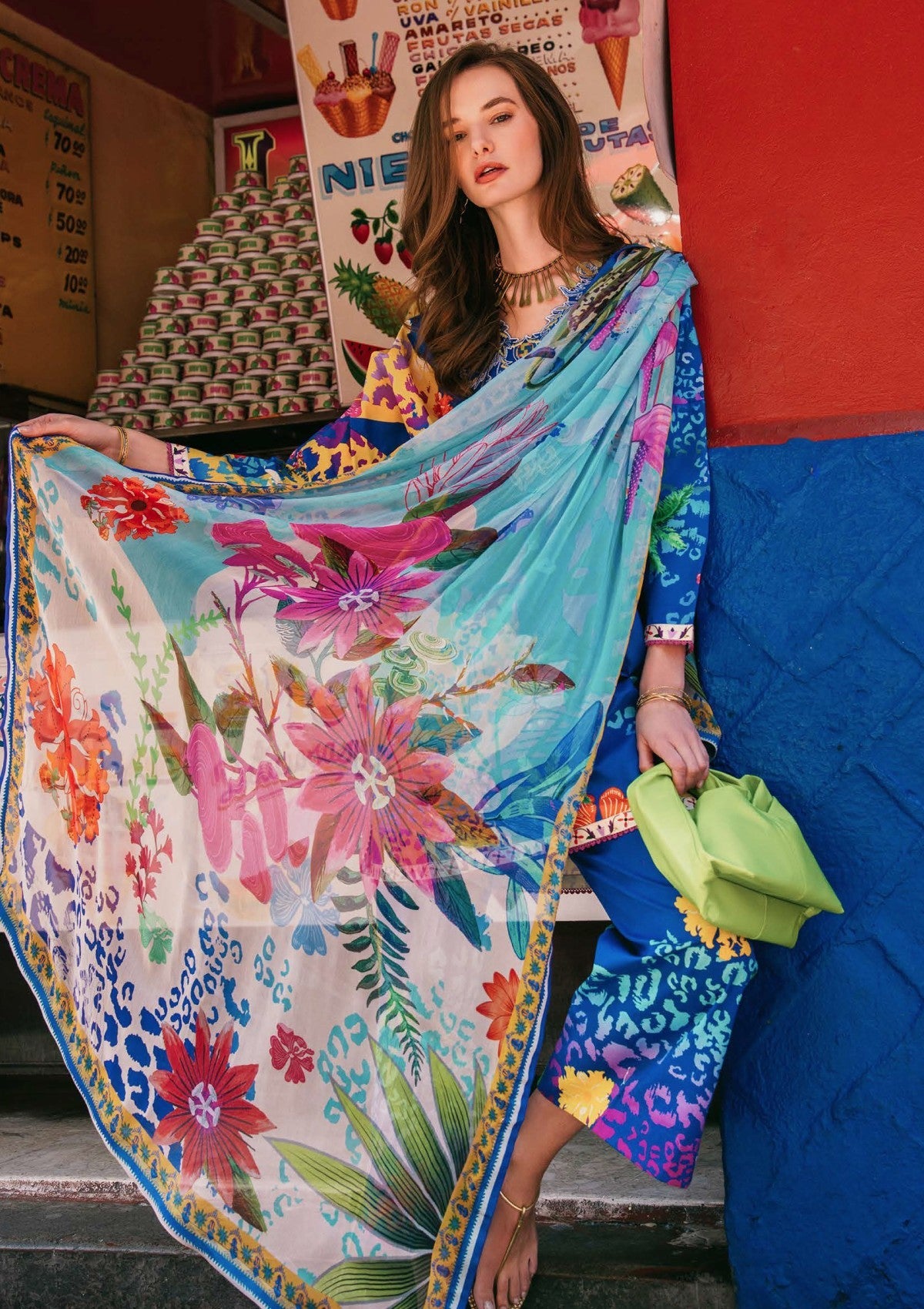 Lawn - Mushq - Hemline La Dolce Prints Vol-2 - HUN25#01B - Flower of Life