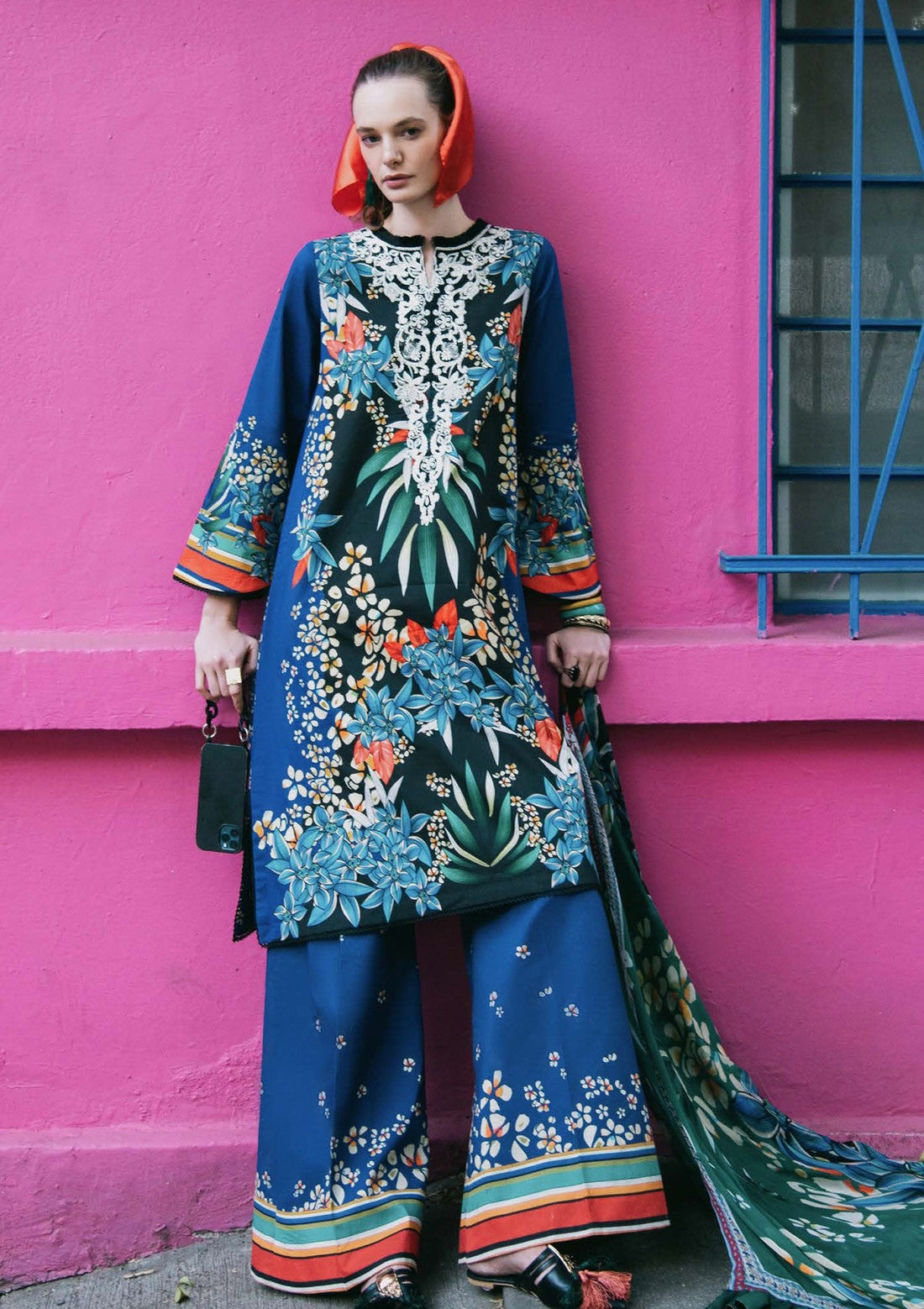 Lawn - Mushq - Hemline La Dolce Prints Vol-2 - HUN25#08B - Life of Irises
