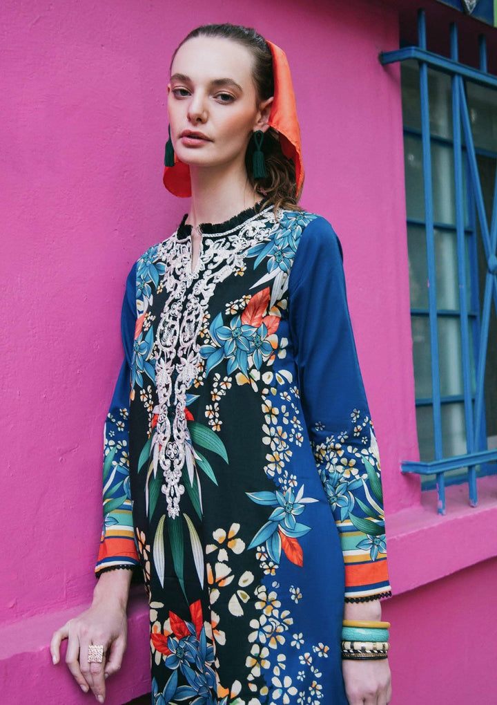 Lawn - Mushq - Hemline La Dolce Prints Vol-2 - HUN25#08B - Life of Irises