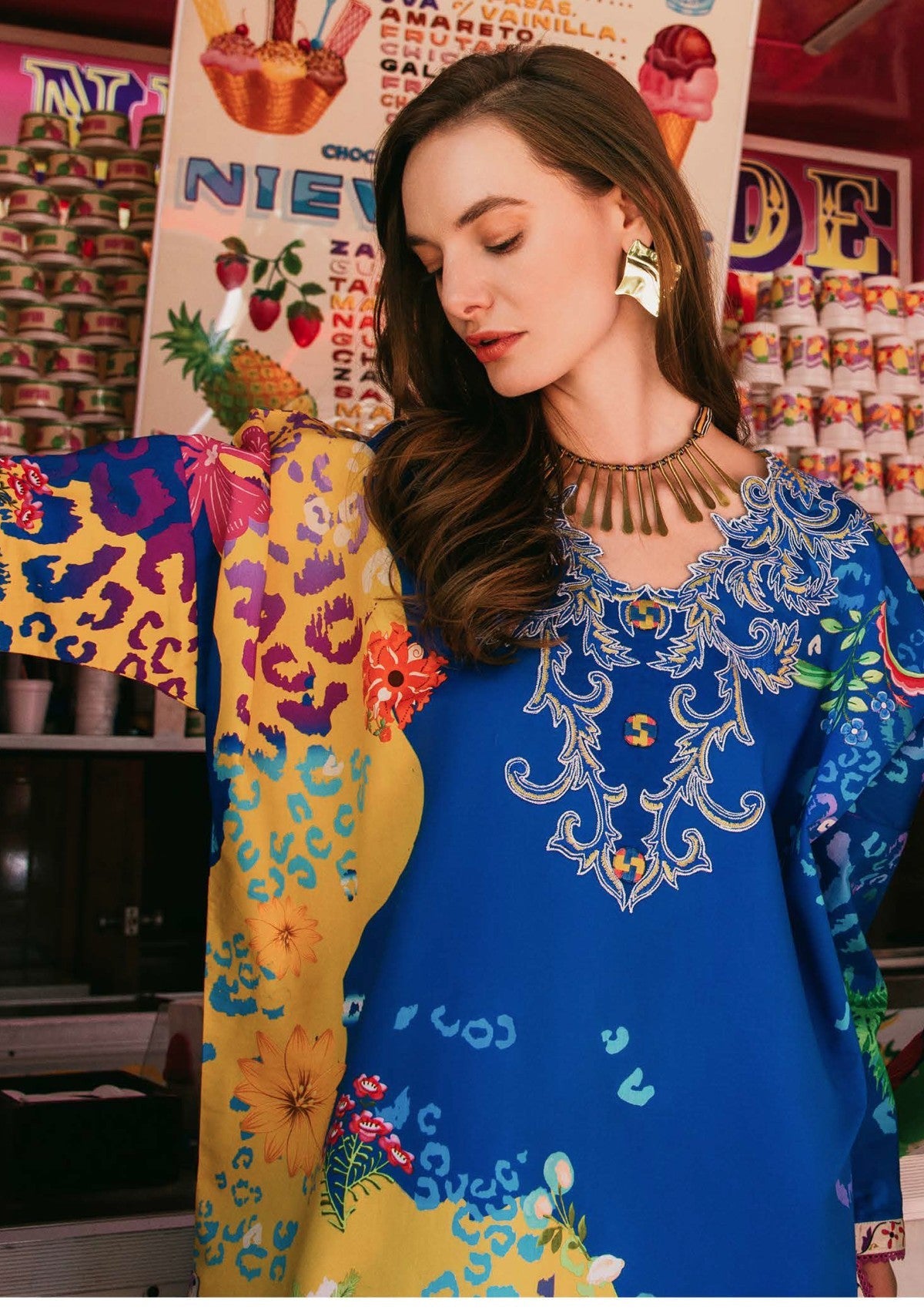 Lawn - Mushq - Hemline La Dolce Prints Vol-2 - HUN25#01B - Flower of Life
